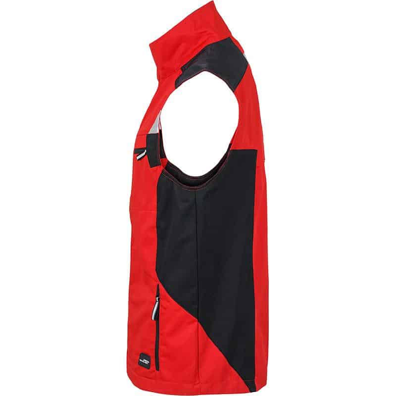 Bodywarmer workwear rouge noir Gauche JN822